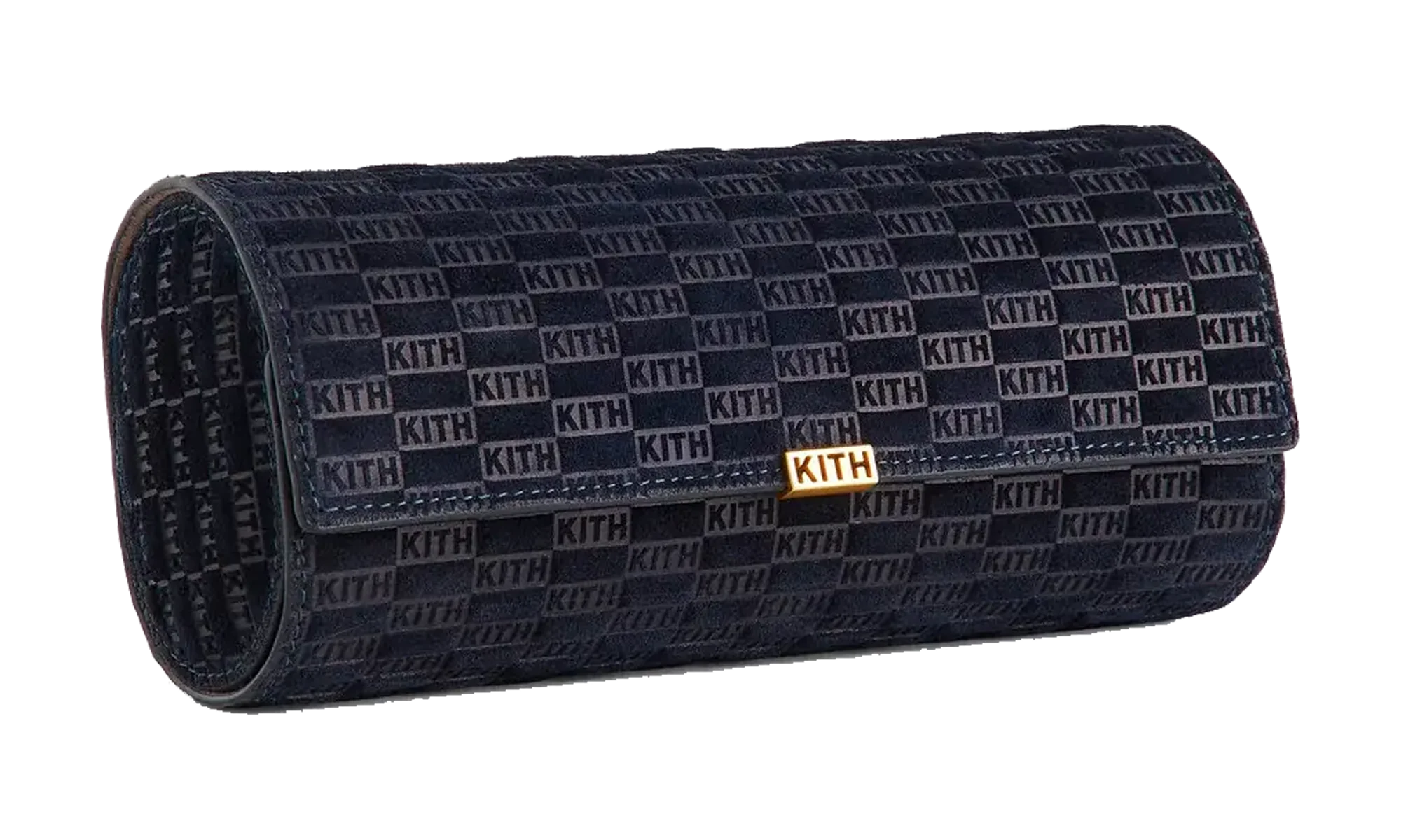 Kithmas Monogram Suede Leather 3-Watch Roll "Ink" KHMSL0039 432