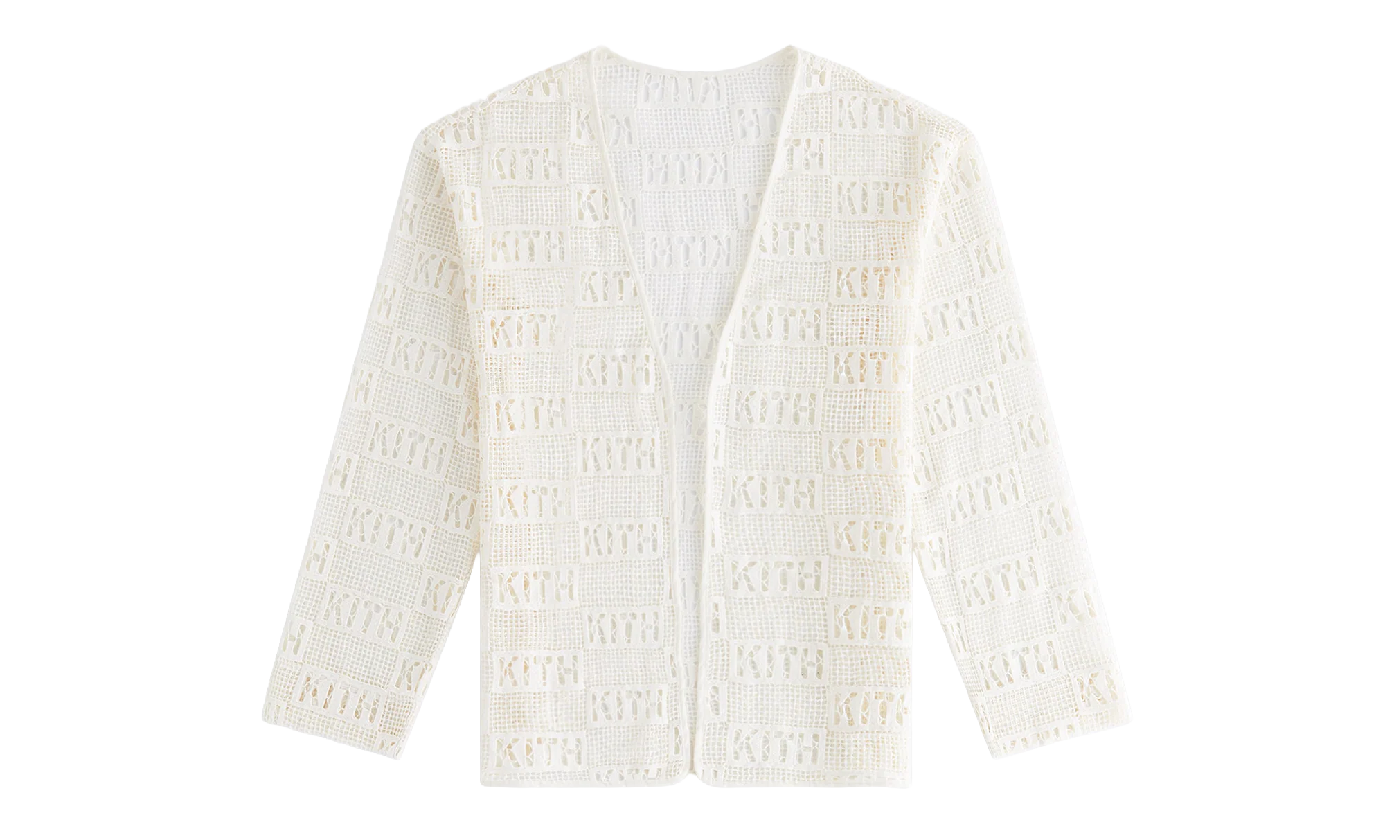 Ethan Logo Lace Cardigan "Off-White" khw010111 114