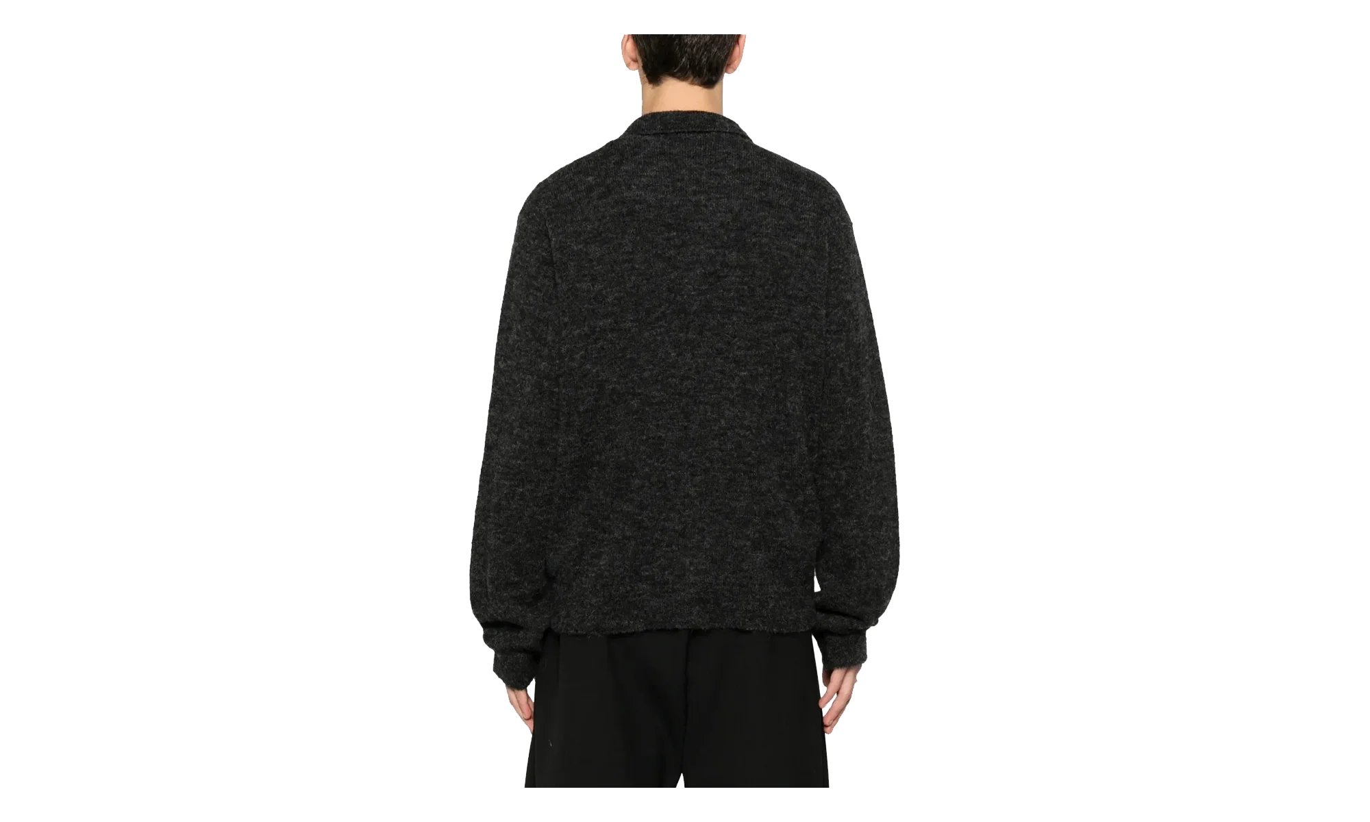 Evening Polo Shirt "Charcoal Melange Fuzzy Alpaca" M2263EC