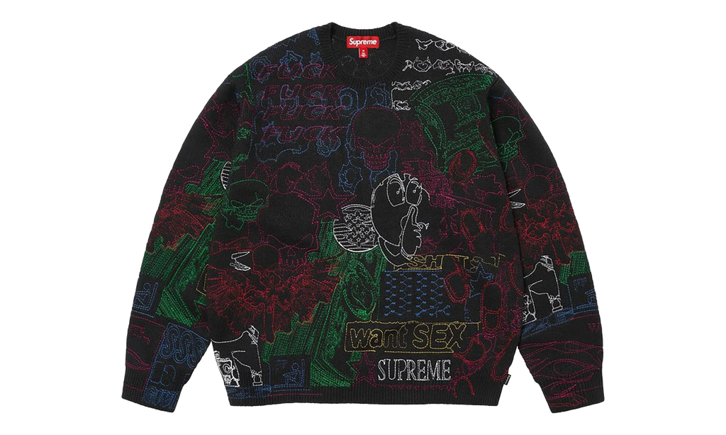 Collage Embroidered Sweater "SS26 - Black" SU27293