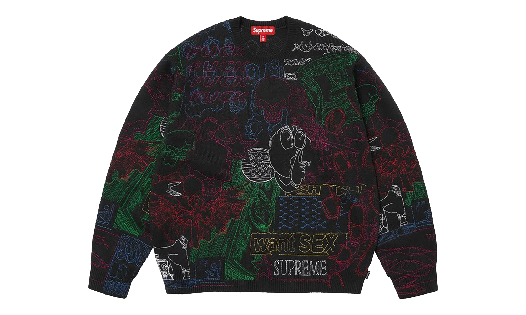 Collage Embroidered Sweater "SS26 - Black" SU27293