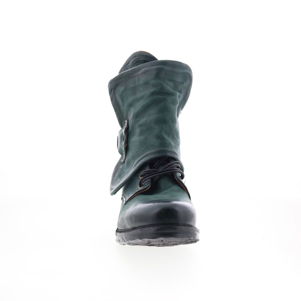 Simon 717204-1201-0001 Womens Green Leather Ankle & Booties Boots