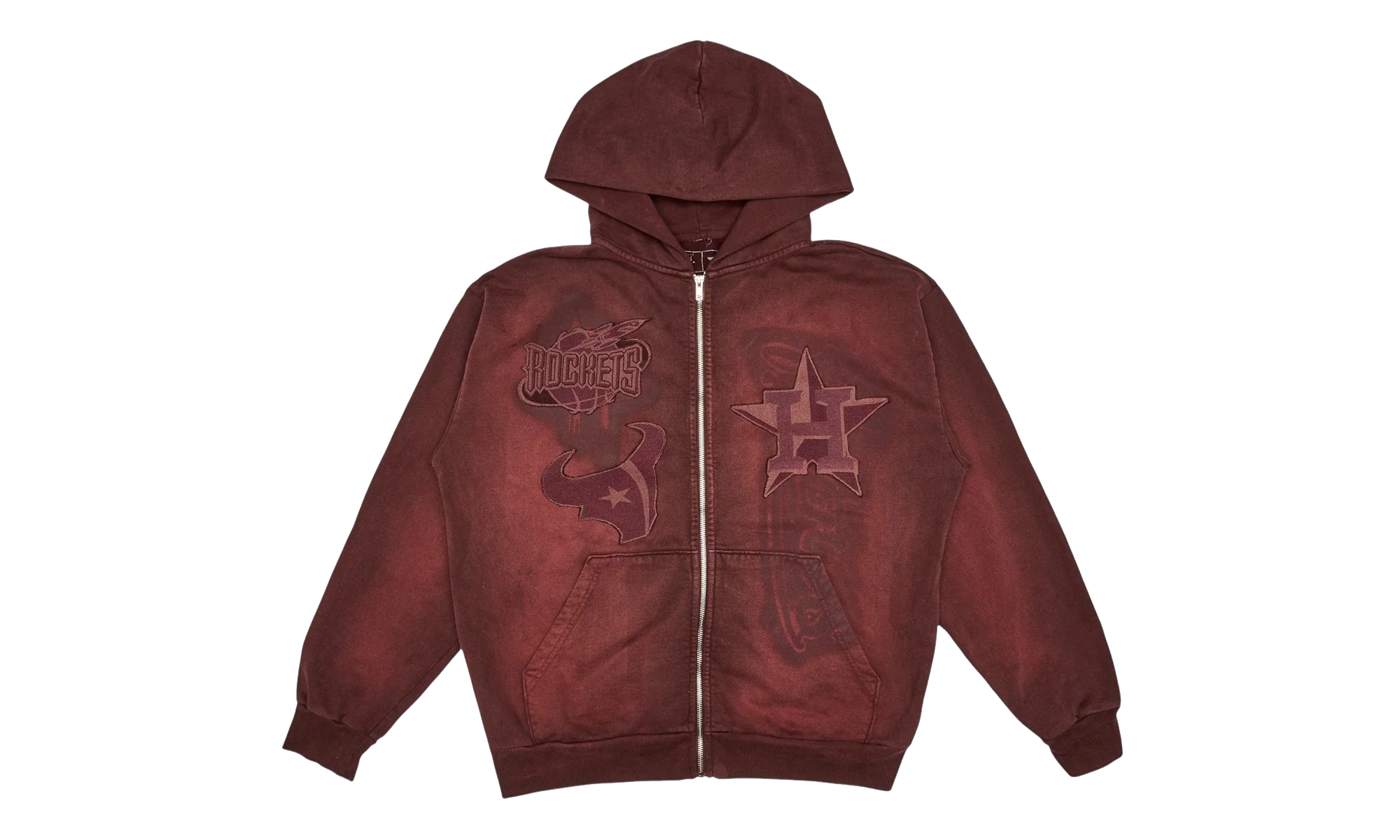 Travis Scott Fanatics Fest Houston Teams Zip Up Hoodie "Brick Red" TSUC58