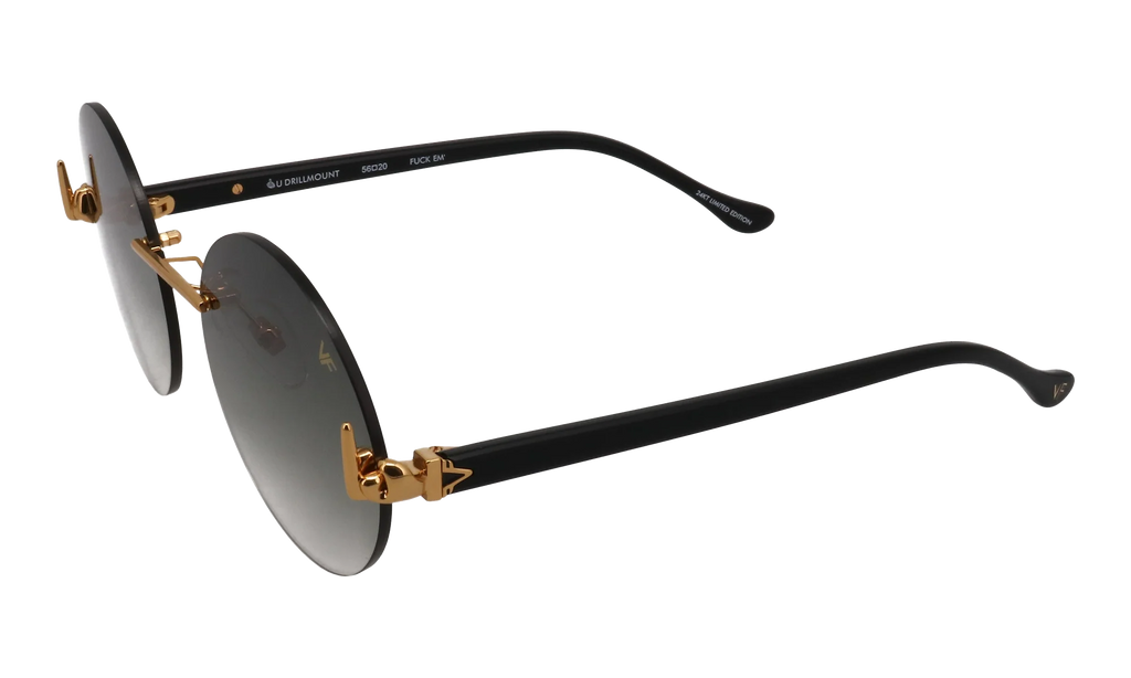 508 Rimless Drill Mount F.U. Edition 24KT "Yellow Gold / Black / Grey Gradient" DMMF2 0003 15T8