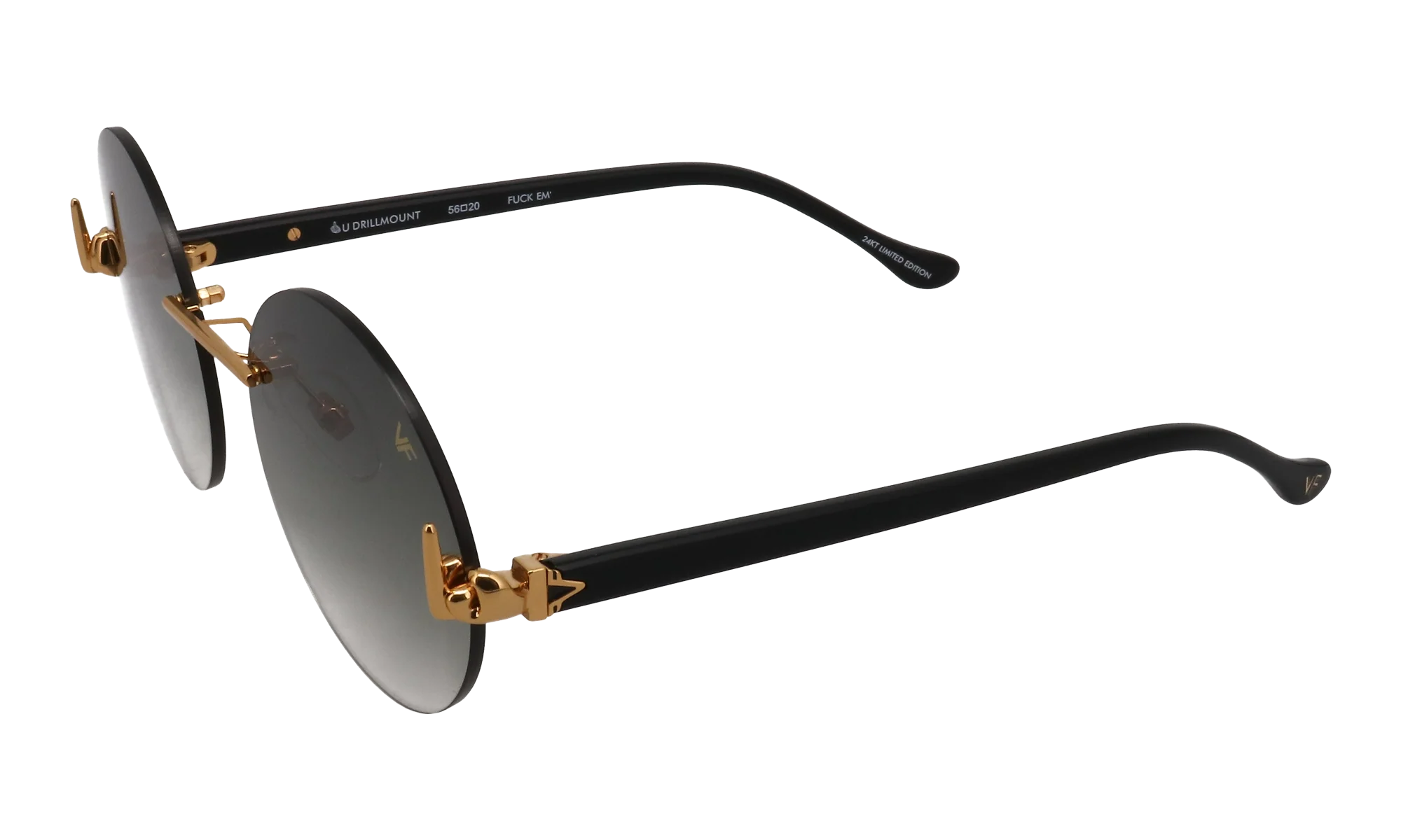 508 Rimless Drill Mount F.U. Edition 24KT "Yellow Gold / Black / Grey Gradient" DMMF2 0003 15T8
