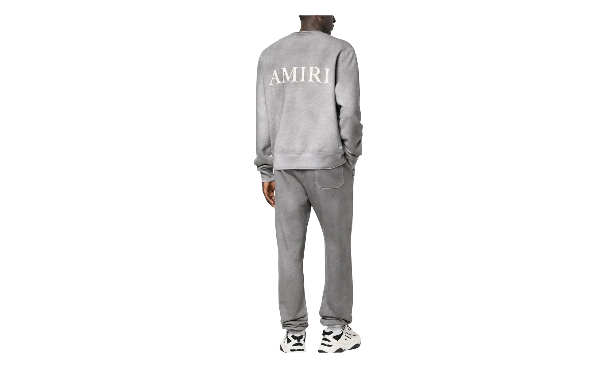 Aged Puff Logo Crewneck Sweatshirt "Grey" AW22MJL052 030