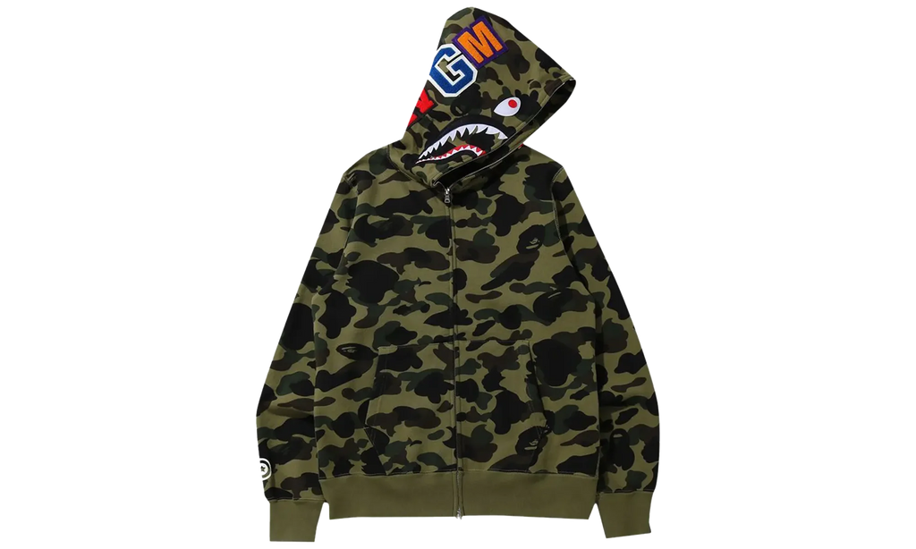 1st Camo Shark Full Zip Hoodie "Green" 001ZPK301005M GRN
