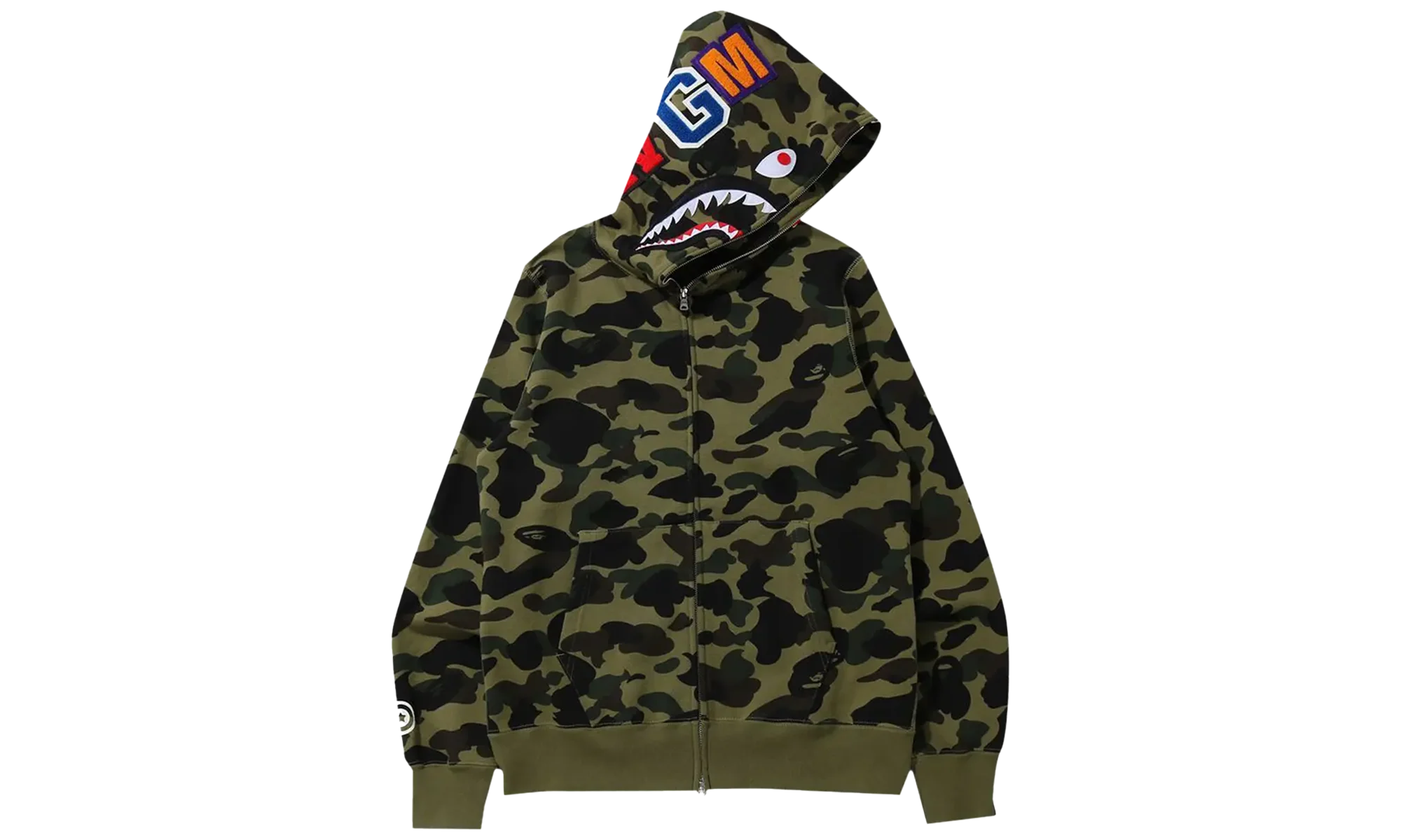 1st Camo Shark Full Zip Hoodie "Green" 001ZPK301005M GRN