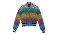Silk Rainbow Leopard Bomber Jacket "Black" WOBOM-SLRBLW