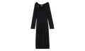 DRAPED MIDI DRESS WITH BROOCH "Black" RW DR0004 4792 P23_10