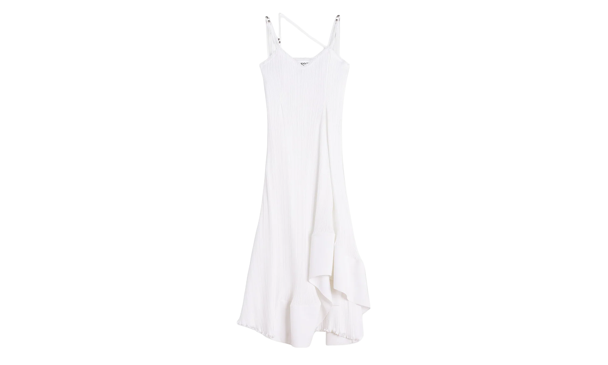 PLEATED STRAP LONG DRESS "White" RW DR0014 5904 P24 001
