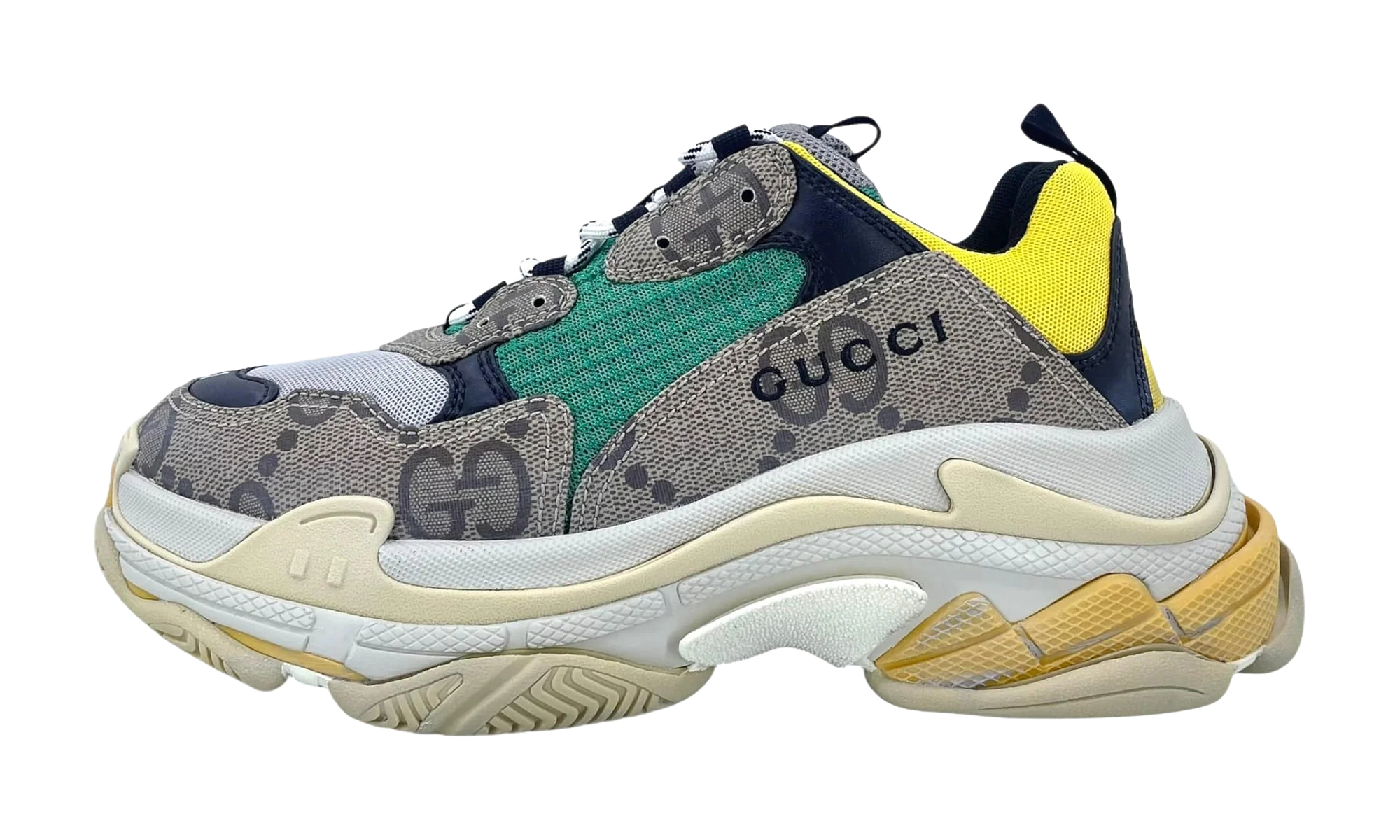 The Hacker Project Triple S "Gucci - Beige Green Yellow" 681067 UMO20 9766