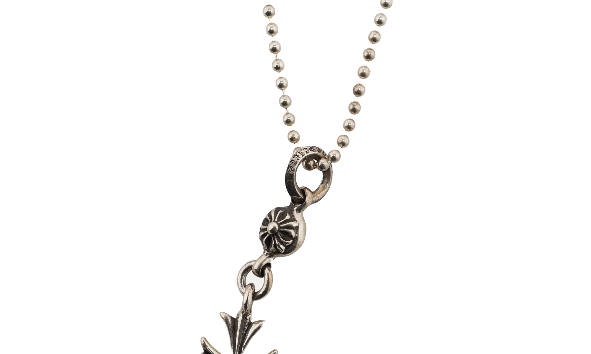 Small Cross Ball Chain Necklace "Silver" CHRM0644