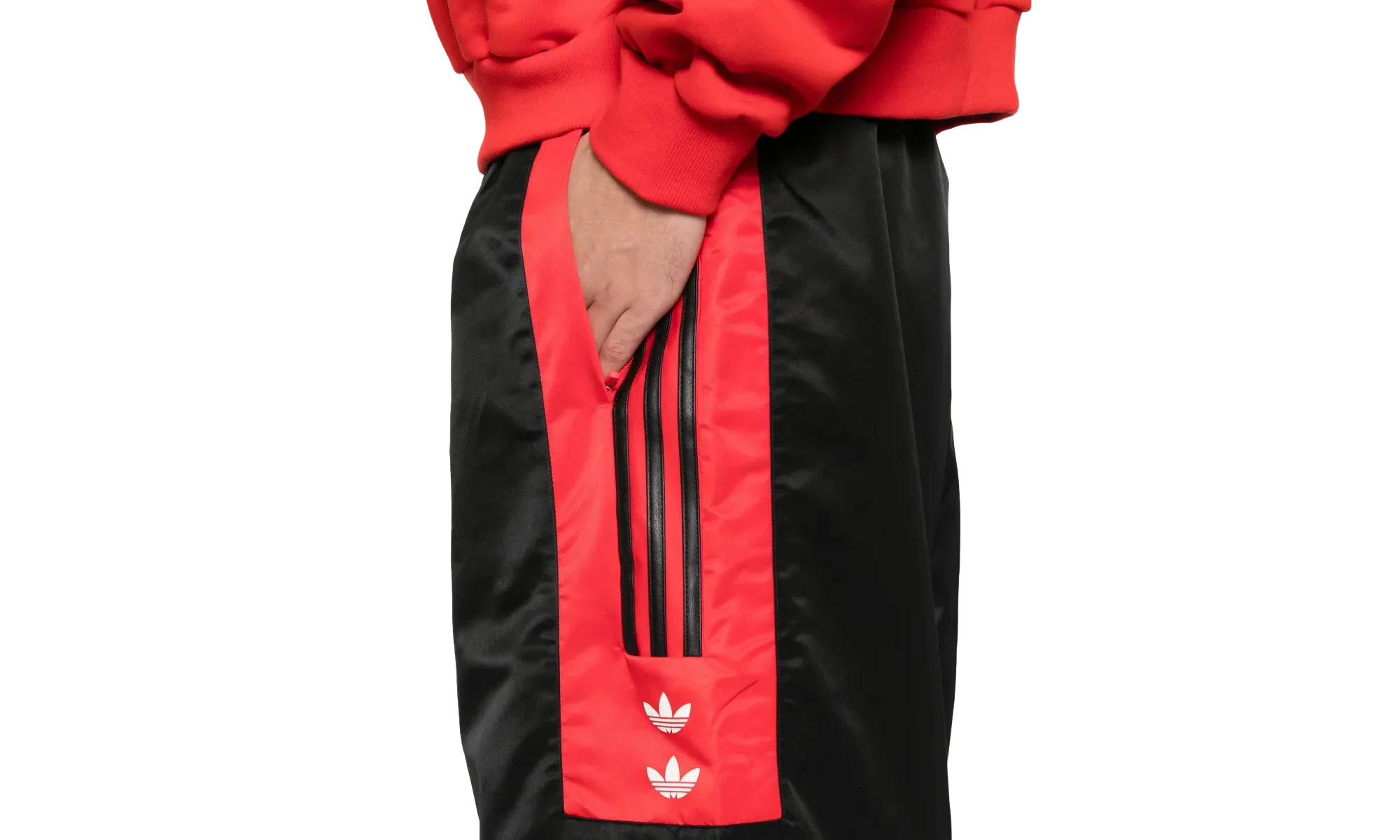 CHAVARRIA FLEECE ZIP OFF PANT "Black / Red" KD9359