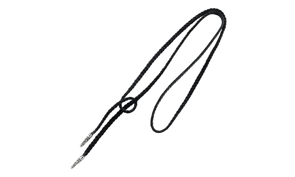 Leather Braids Chain Necklace "Black" CHRM0822
