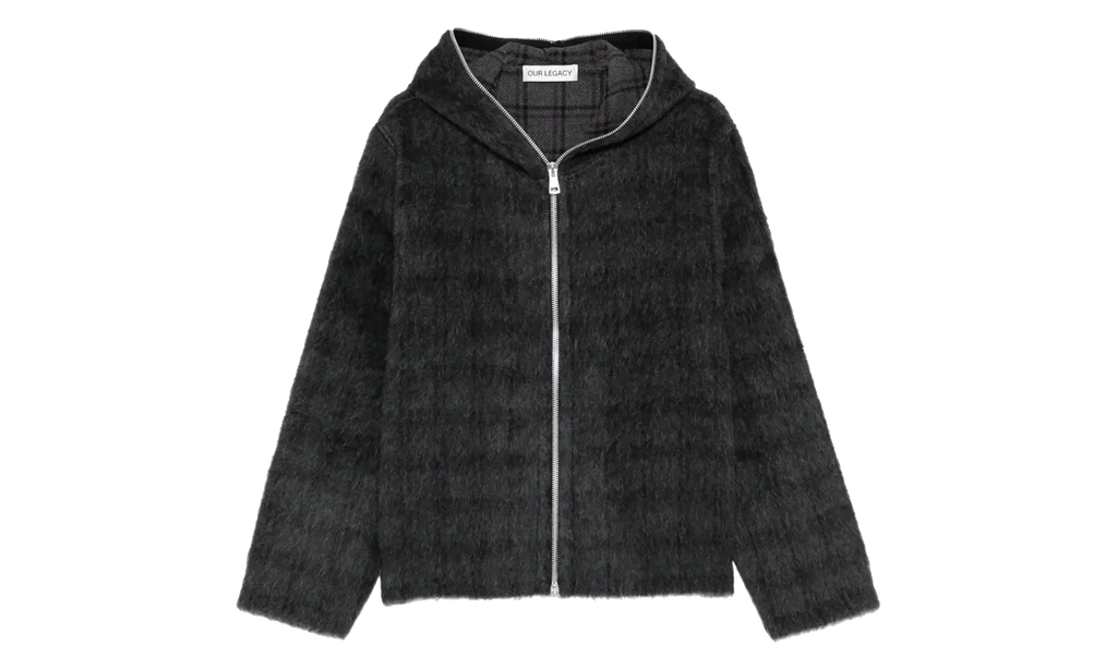 Full Zip Hoodie "Fuzzed Plum Check" M2266FF