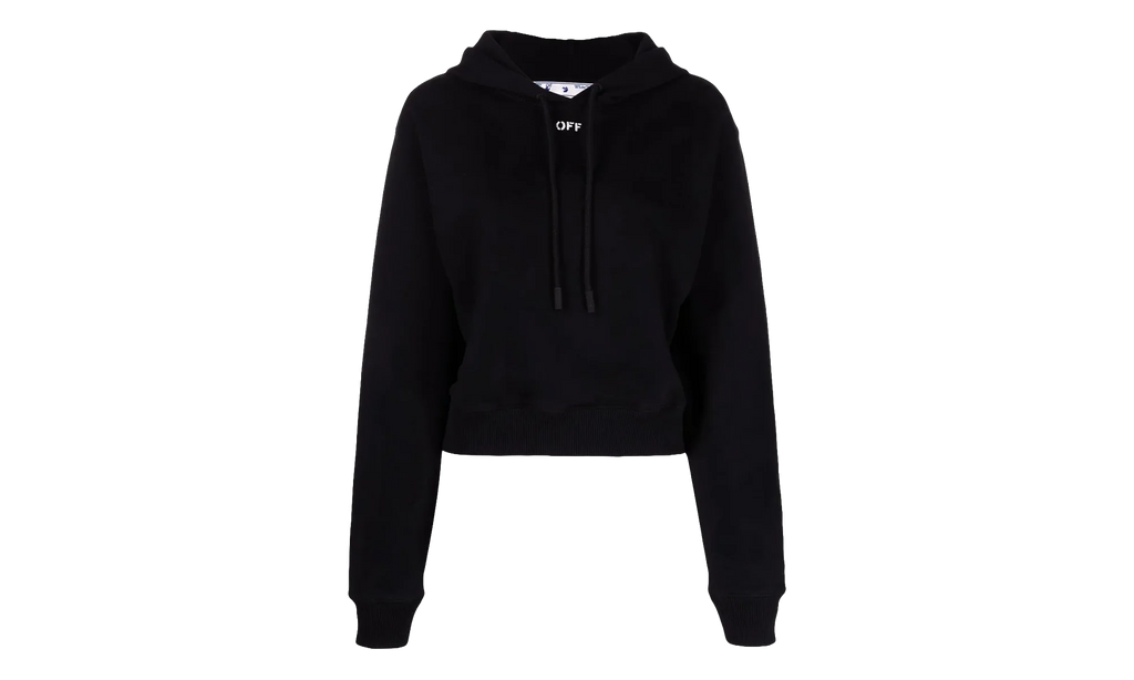 Off Stamp Cropped Hoodie WMNS "Black" OWBB016C99JER0011001