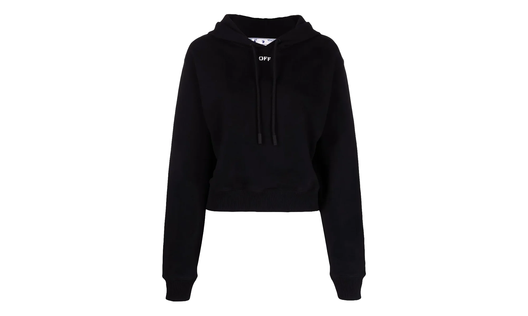 Off Stamp Cropped Hoodie WMNS "Black" OWBB016C99JER0011001