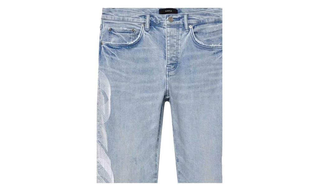P005 Embroidered Logo Jeans "Light Indigo" P005 LEML226