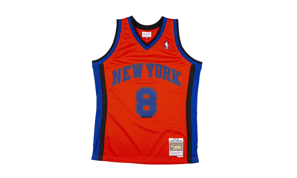 NBA Latrell Sprewell Reload Swingman Jersey "1998 New York Knicks - Orange" SMJYCP19287 NYKORAN98LSP