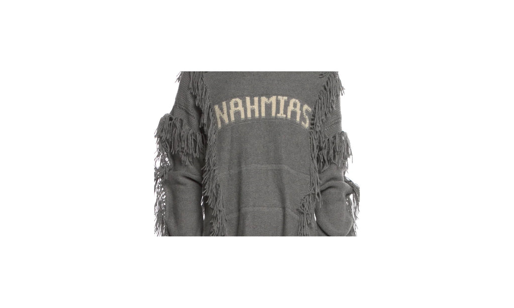Crewneck Poncho Fringe Sweater "Grey" AW23 KW5 T16G1 020