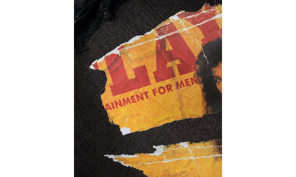Playboy Magazine Printed Logo Jeans "Aged Black Multi" MDS081 023