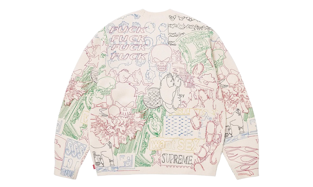 Collage Embroidered Sweater "SS26 - White" SU27294