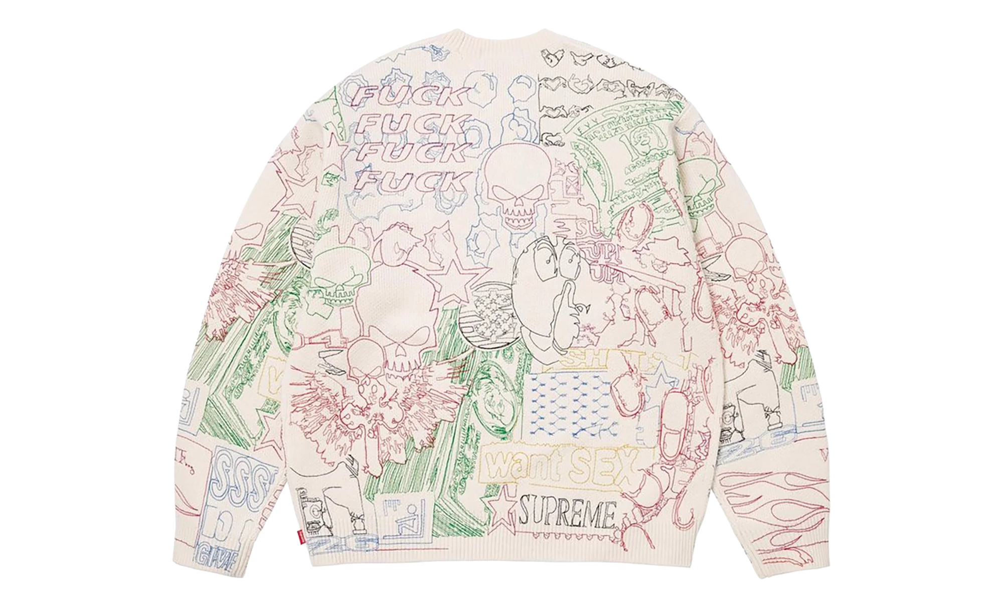 Collage Embroidered Sweater "SS26 - White" SU27294