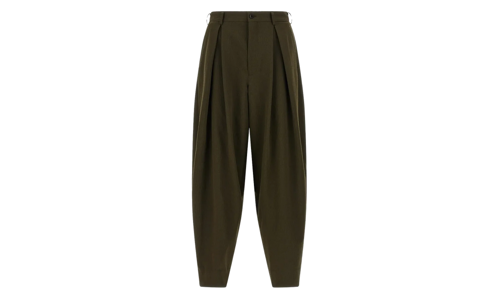 Wool Pleated Trousers "Khaki" PPP031051