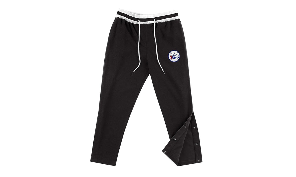 NBA Reversed Fleece Tearaway Pant "Philadelphia 76ers - Black" SWPTBW18047 P76BLCK