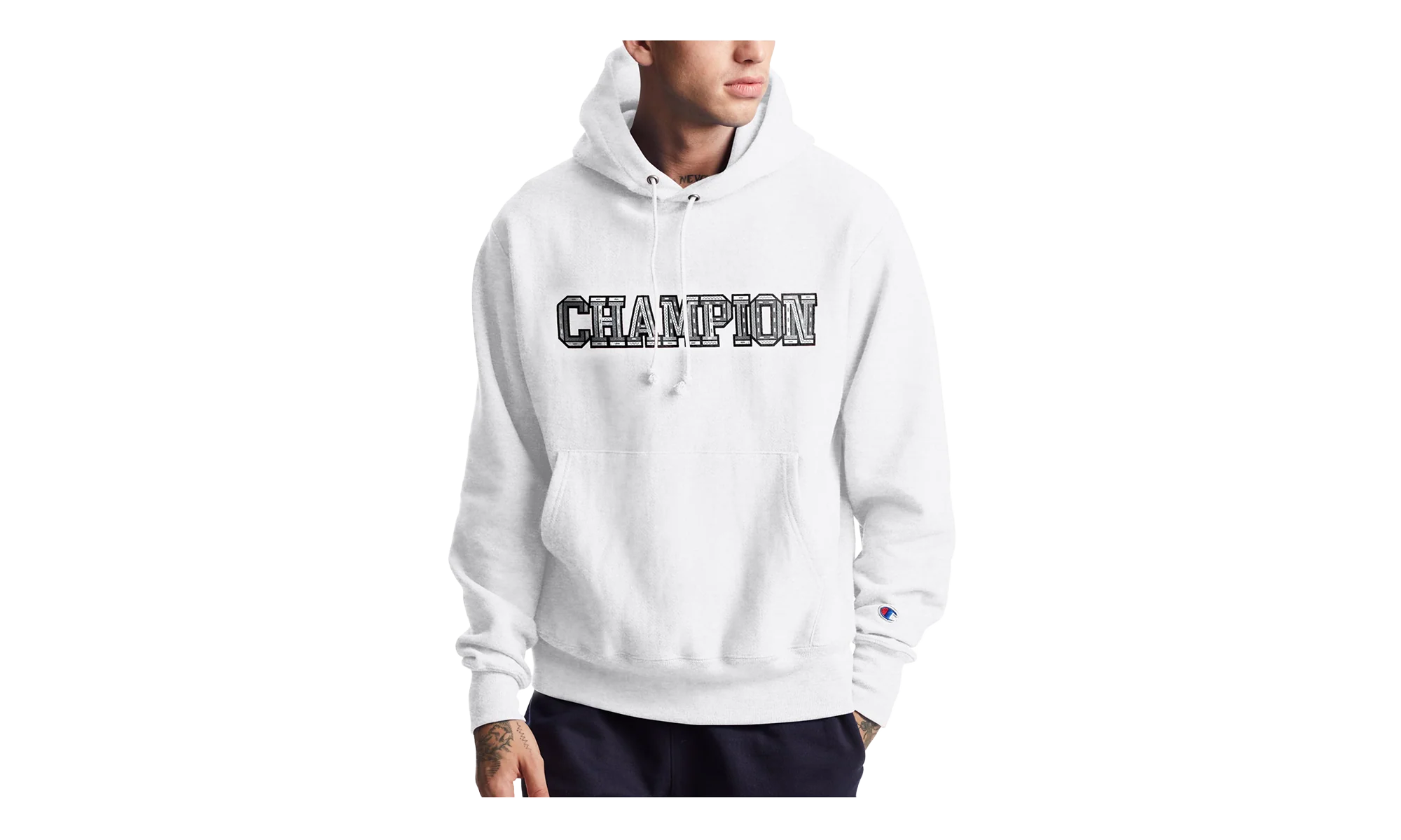 C-Life Reverse Weave 3-D Logo Pullover Hoodie "White" GF68 586333 100