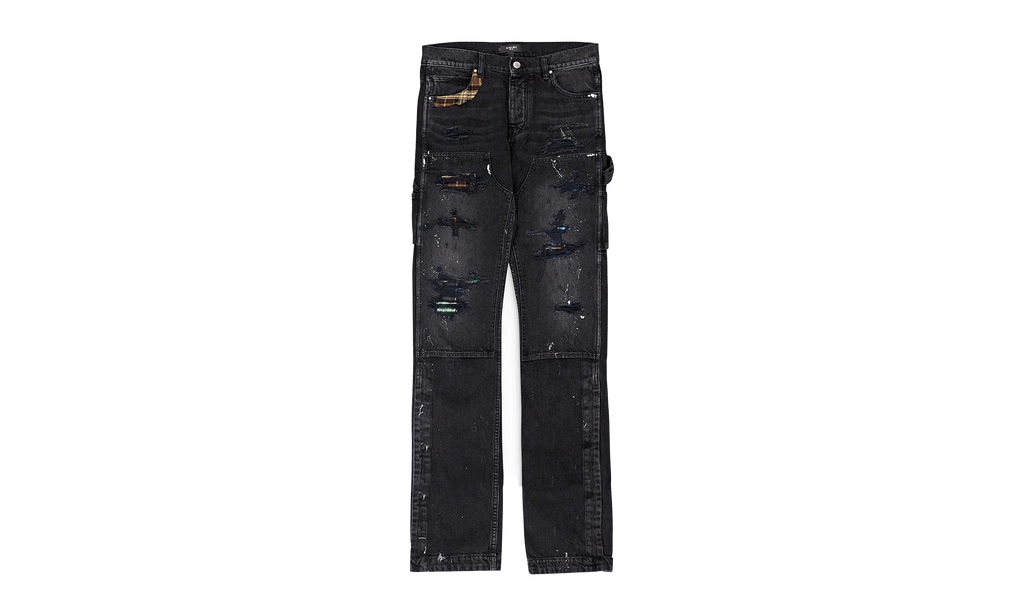 PLAID CARPENTER AGED CASUAL PANTS "Aged Black" PS22MDS133 AGBLK
