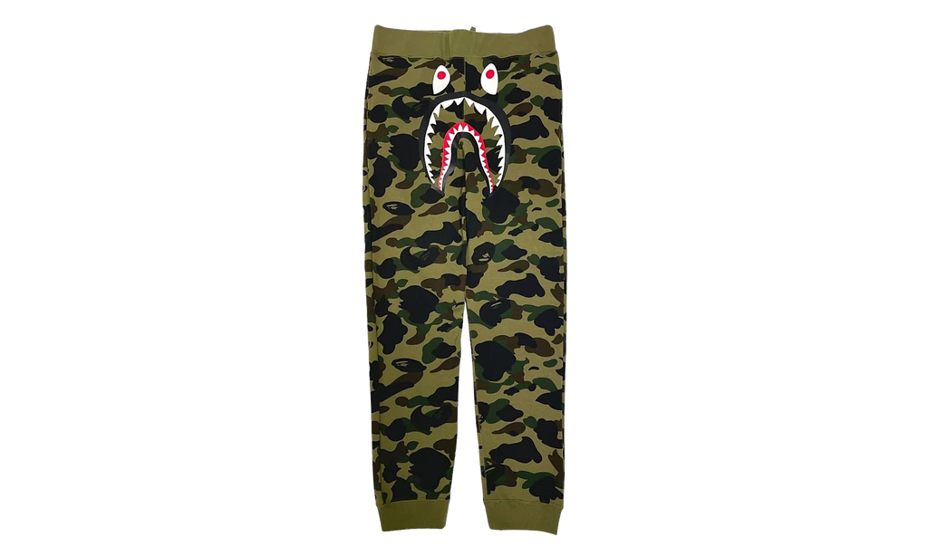 BAPE 1St Camo Shark Slim Sweatpants "Green Black" B1CSSGB