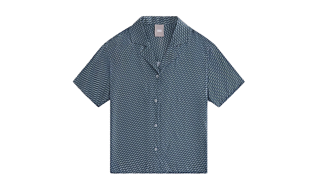 Elena Monogram Silk Camp Shirt WMNS "Navy" khw030292 336