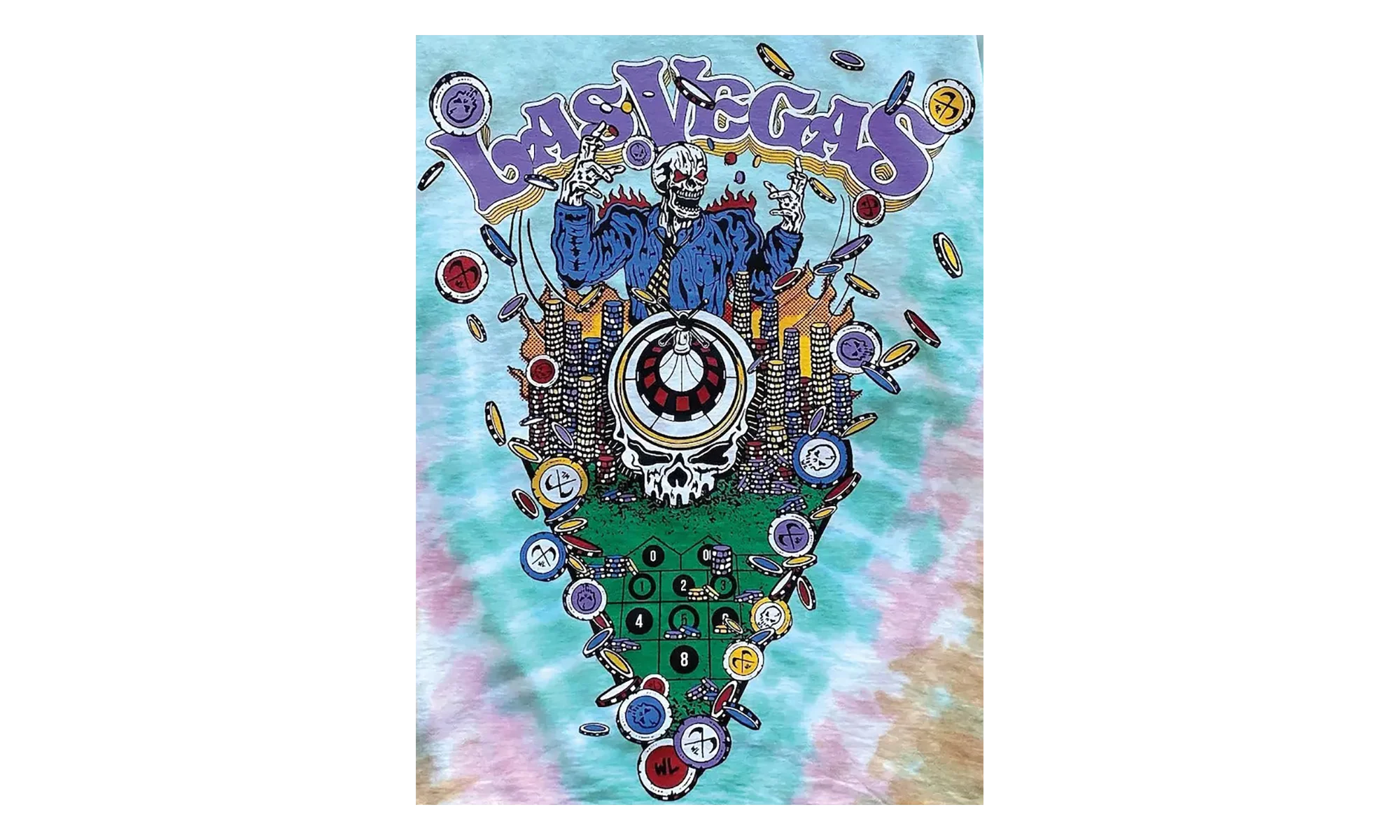 Vegas Roulette T-Shirt "Teal Multicolor" WL002