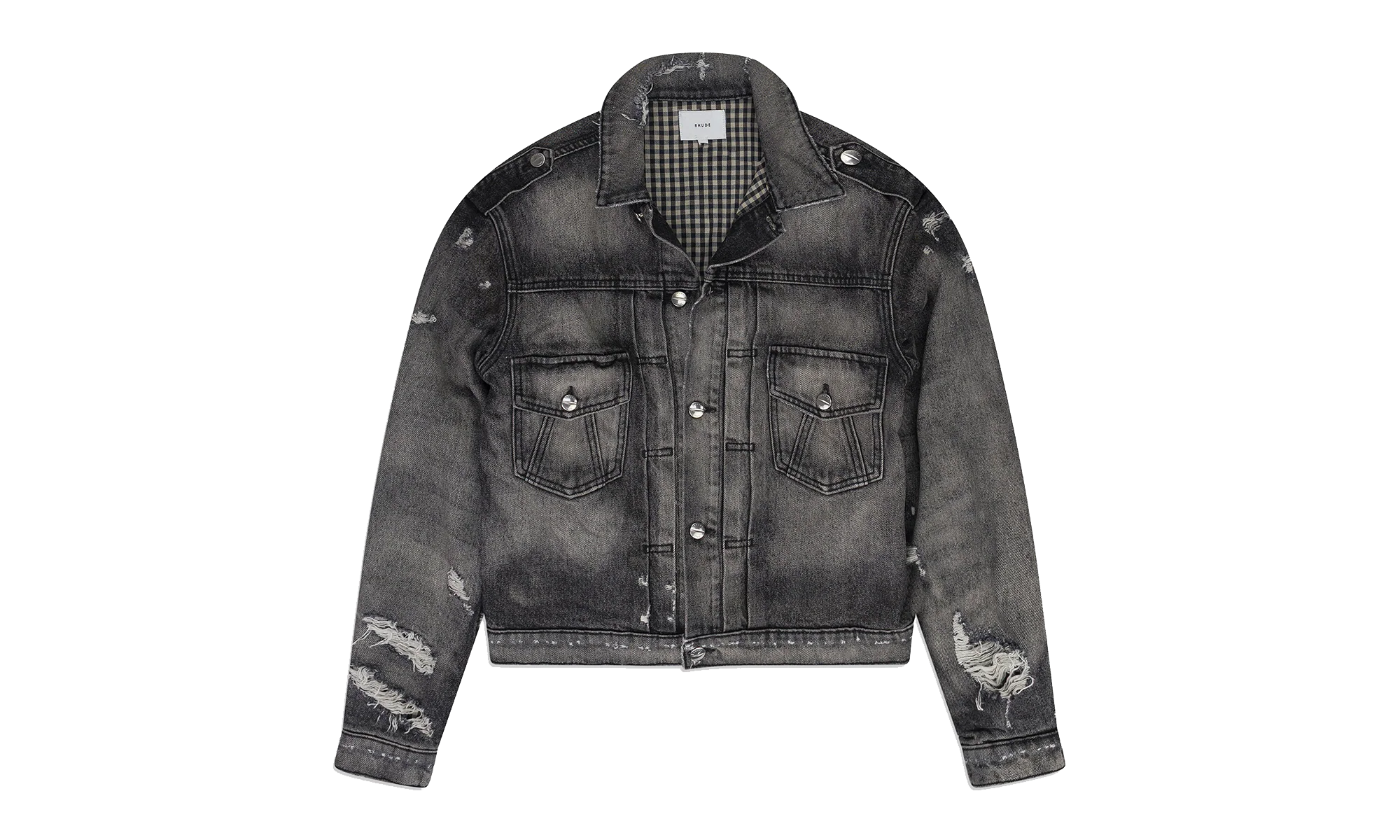 Ripped Denim Jacket "Grey" RHDMOTW0066 GRY