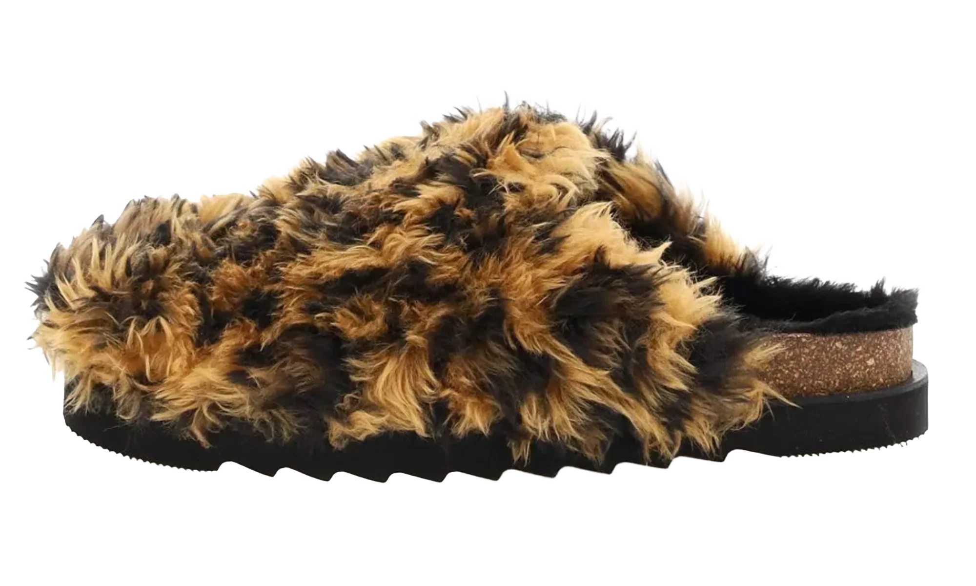 Fur Slip-On Mule "Orange/Black" PMIJ002F22FAB0026110