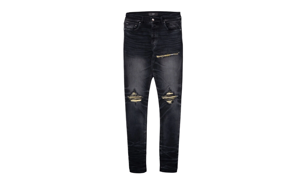 MX1 Yellow Bandana Patch Jeans "Faded Black" AMDNSY1154 051