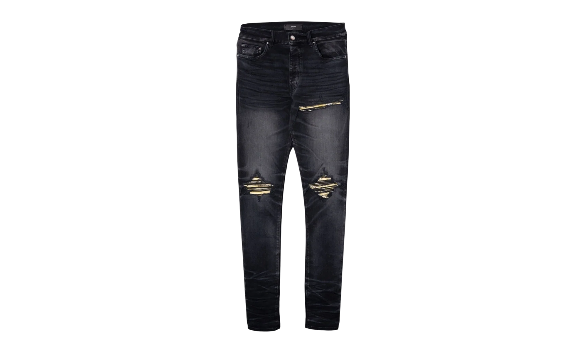 MX1 Yellow Bandana Patch Jeans "Faded Black" AMDNSY1154 051