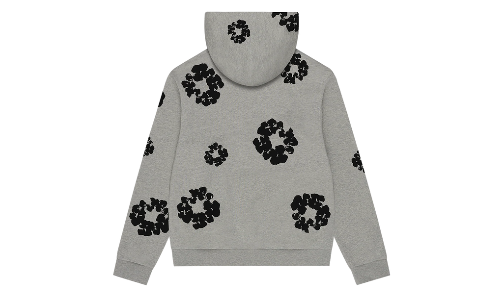 Black Cotton Wreath Hoodie "Grey" DT352