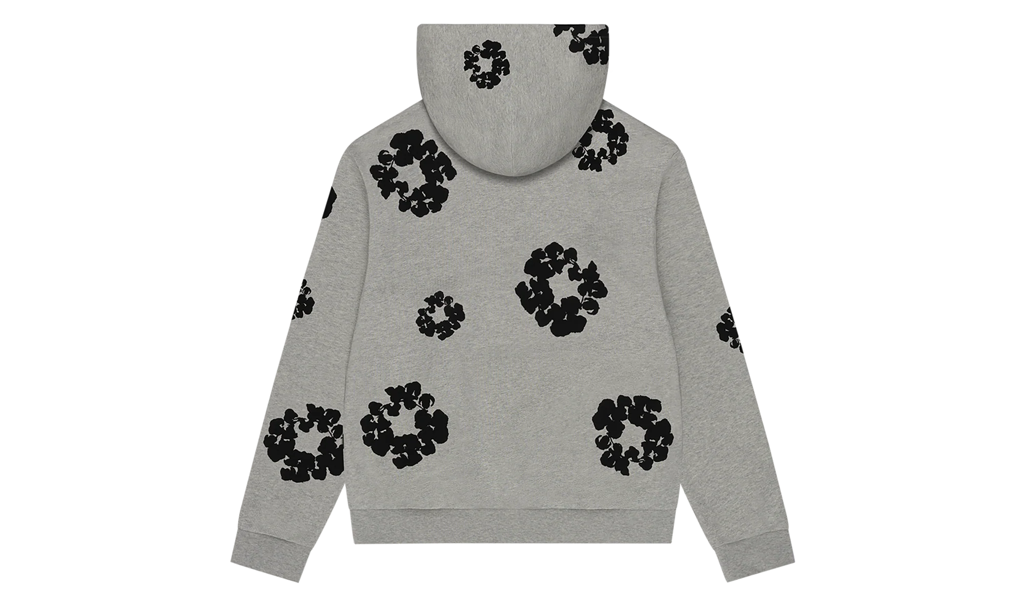 Black Cotton Wreath Hoodie "Grey" DT352