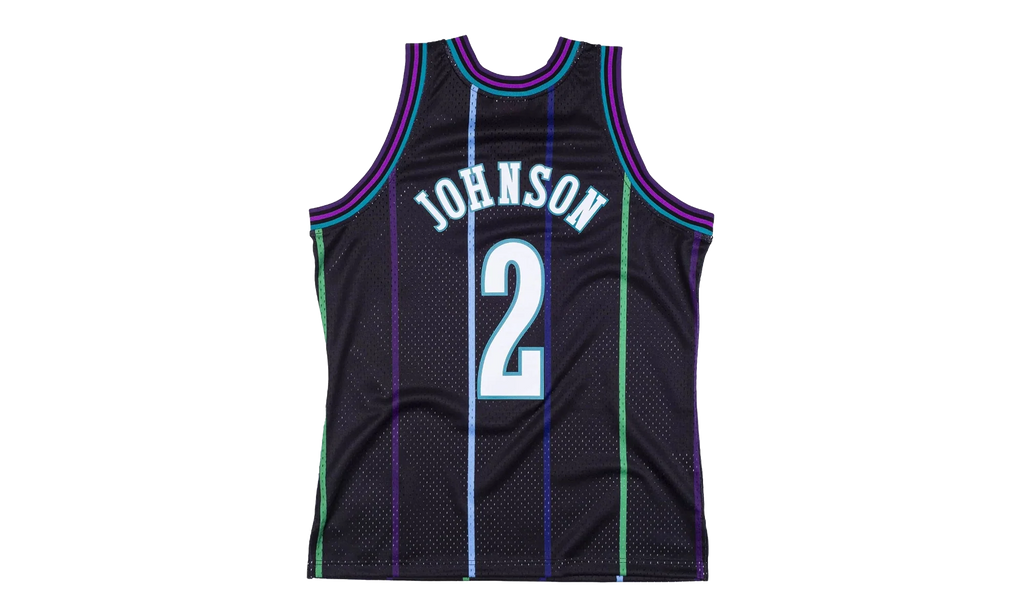 NBA Larry Johnson Reload Swingman Jersey "1992 Charlotte Hornets - Black" SMJYCP19277 CHOBLCK92LJO