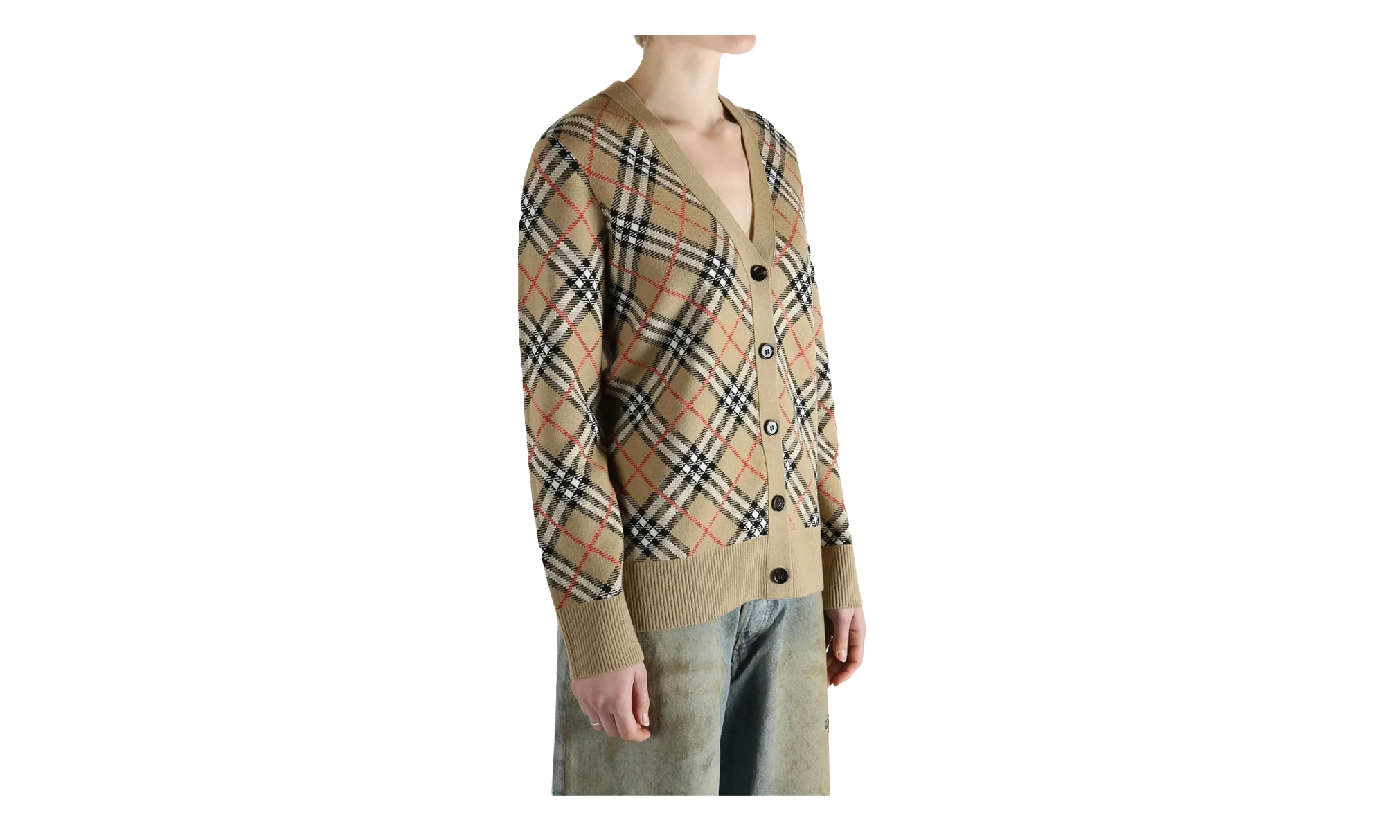 Check Pattern Cardigan WMNS "Sand Beige" 8118365