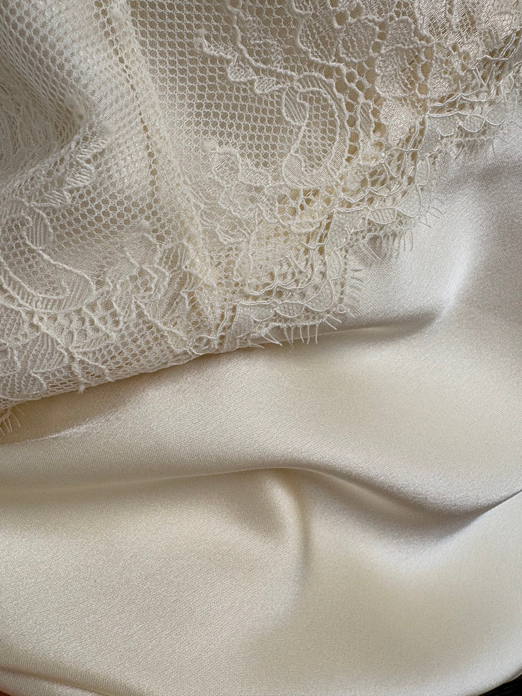 Moonlit Lace & Satin Two-Piece Slip Set - Enchanted Ivory