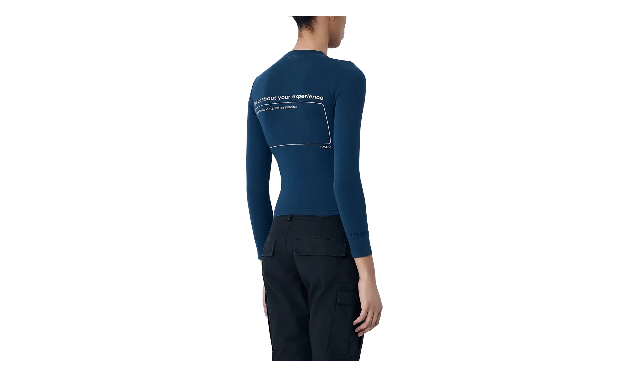 Long-Sleeve Fitted Crew Neck Top WMNS "Washed Navy" 856861 TTVL3 8806