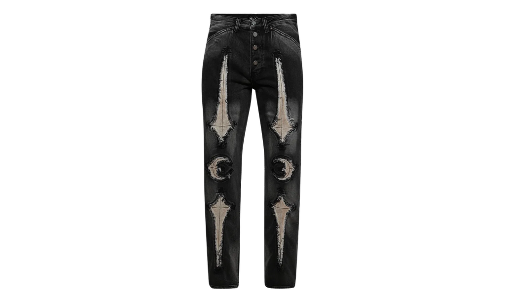 TC Bone Leather Denim Pants "Black" TC25PT2102