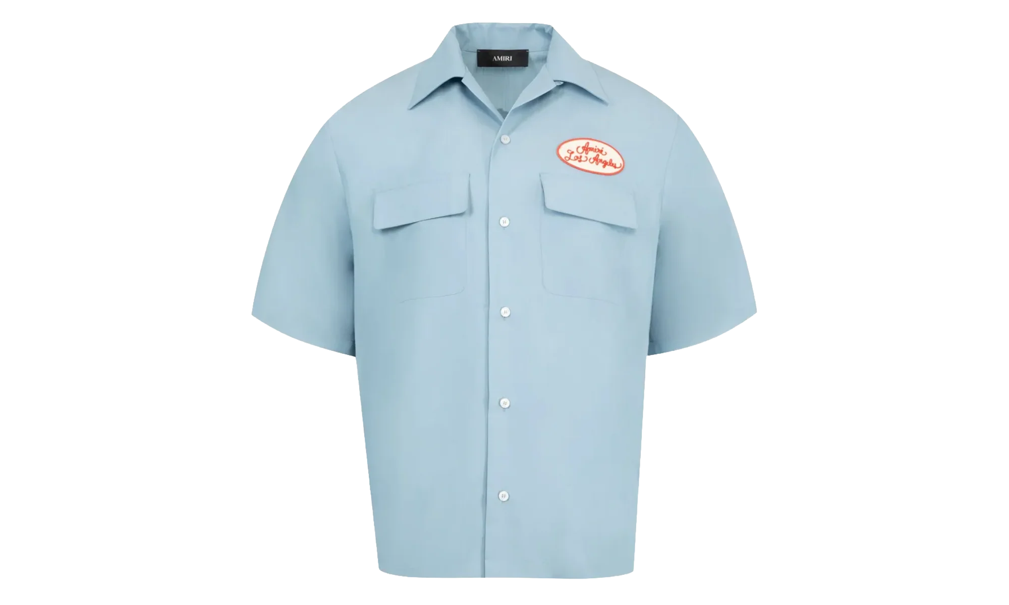 Station Patch Bowling Shirt "Ashley Blue" AMSTCA1150 ASHL