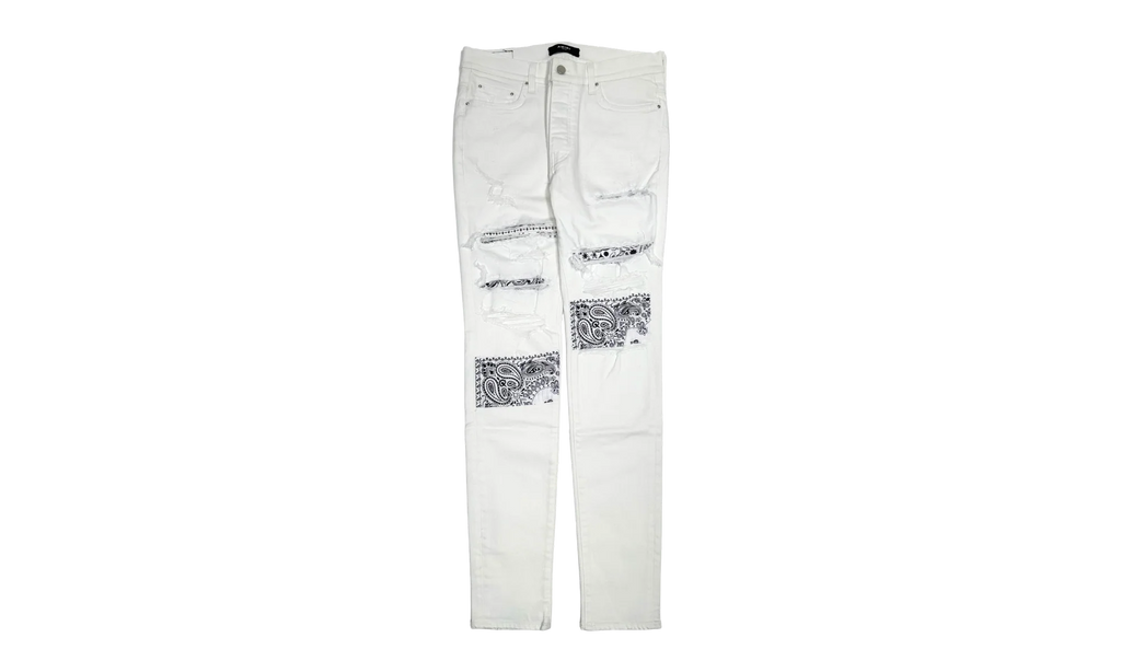 Vintage Bandana Art Patch Jeans "White" PS22MDS023 140