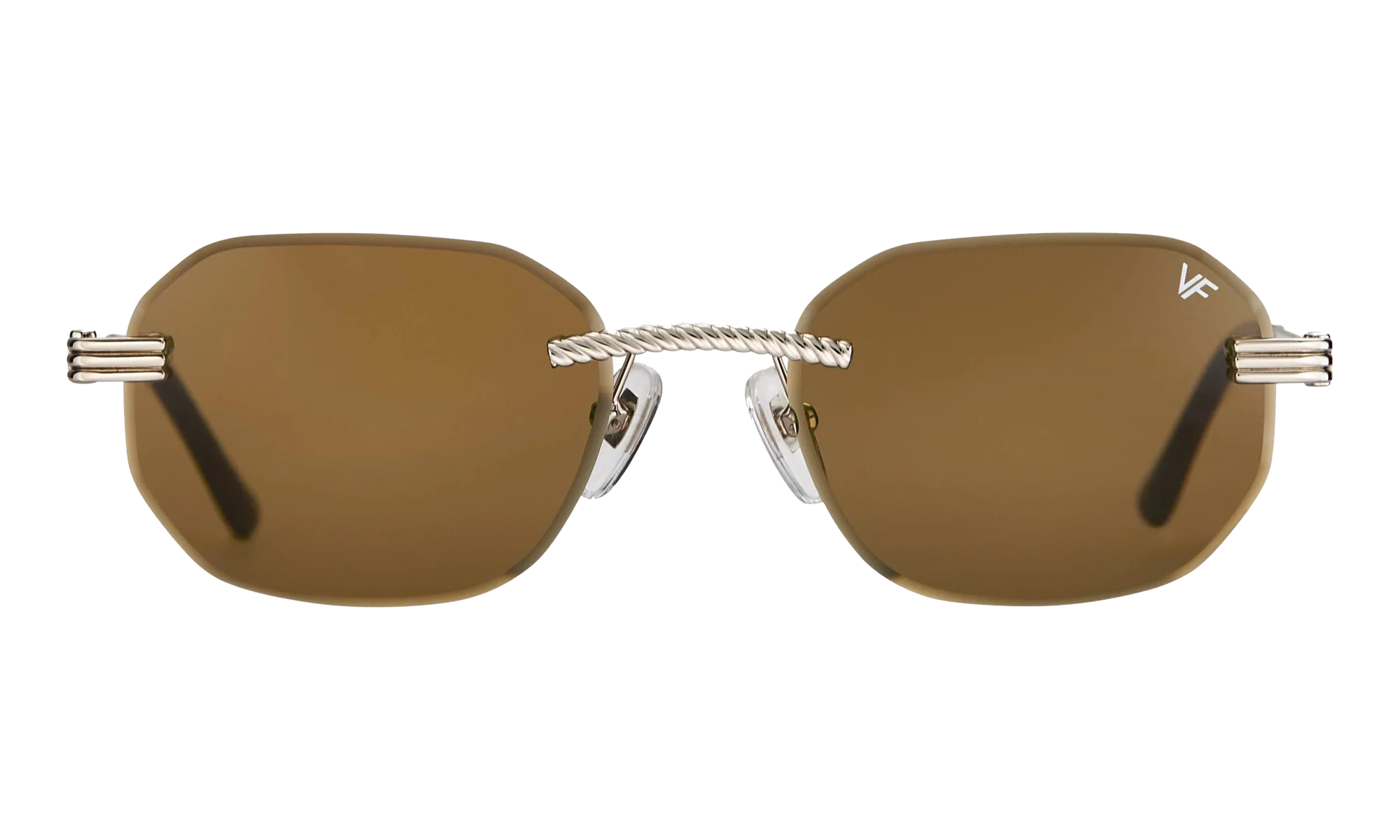 Hustler Rimless Drill Mount 24KT "White Gold / Brown" DMHU2 0045 42B6