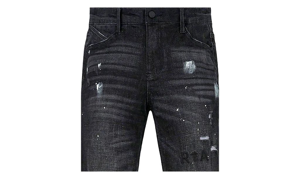 Clayton Distressed Paint Splatter Ripped Jeans "Black" MF24D623 B1182CHSPL